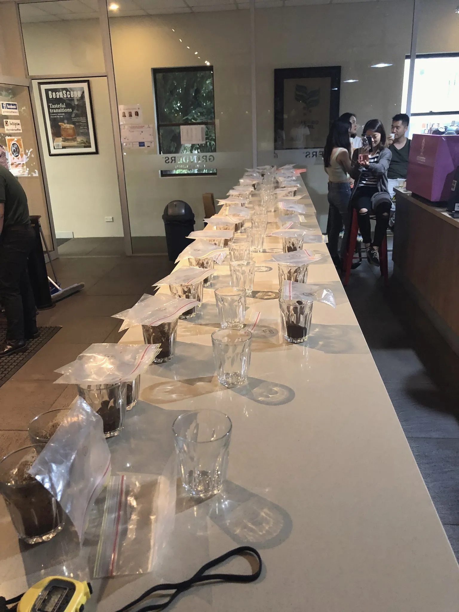 A public coffee cupping session in Sydney